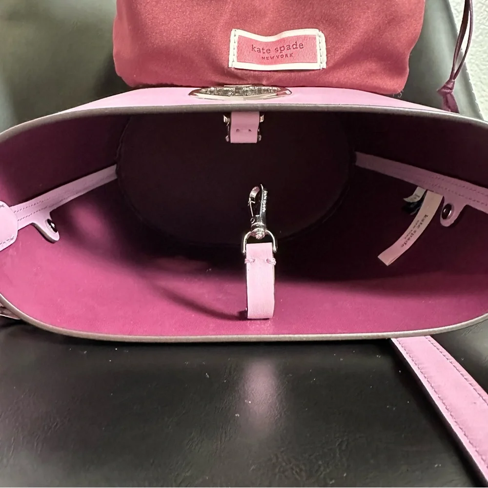 kate spade Pink Bucket Bag with Black Spade Accent